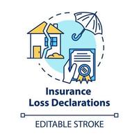 icône de concept de déclaration de perte d'assurance vecteur