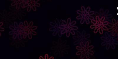 texture de doodle vecteur violet clair avec des fleurs.