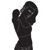 Silhouette - modèle de femmes athlétiques -illustration sur fond blanc vecteur