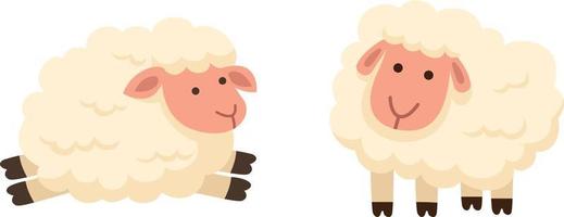 Illustration de moutons isolés sur fond blanc vecteur