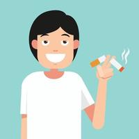 Couper une cigarette, concept d'anti-tabac, illustration. vecteur