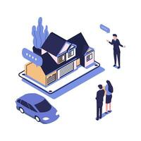 concept de économie et investir argent, investir dans logement construction et achat une voiture vecteur