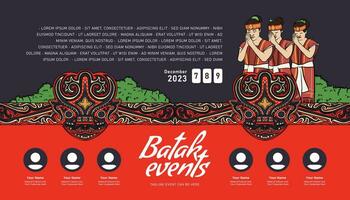 ancien Indonésie bataknais conception disposition idée pour social médias ou un événement affiche vecteur