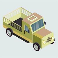 mignonne peu un camion dessin animé. adapté pour les enfants. vert un camion sur blanc arrière-plan, un camion illustration. vecteur