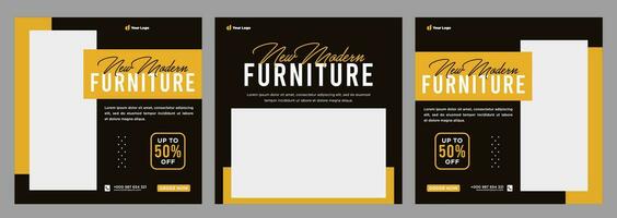 minimaliste meubles vente bannière ou social médias ou bannière modèle vecteur