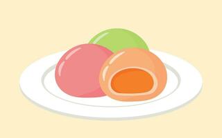 mignonne mochi Daifuku Japonais dessert vecteur illustration