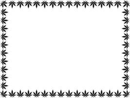 Cadre travail créer de cannabis aussi connu comme marijuana feuille silhouette, pouvez utilisation pour décoration, orné, arrière-plan, cadre, espace pour texte de image, ou graphique conception. vecteur illustration