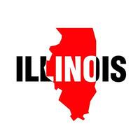 Illinois nous Etat carte typographie vecteur illustration