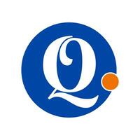 q marque Nom initiale des lettres monogramme. q bleu rond monogramme vecteur