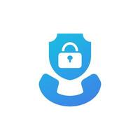 protection Sécurité appel. lien chiffrement icône vecteur