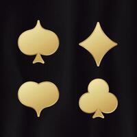 d'or carte combinaisons. Jaune pente symbole de jeux d'argent la chance dans poker et réussi Jeu dans casino avec blackjack et paris vecteur