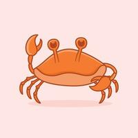 mignonne Crabe dessin animé illustration, mignonne mer animal dessin animé vecteur