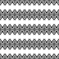 géométrique abstrait avec originaire de style de sans couture aztèque tribu. ethnique Bande modèle. conception pour tissu, textile, vêtements, tapis, ikat, batique, broderie, Contexte. noir et blanc couleurs. vecteur