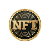 nft d'or jeton . non fongible jeton numérique devise pièce de monnaie vecteur