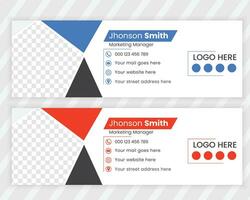 minimaliste affaires email Signature conception modèle ou email bas de page et personnel social médias couverture conception vecteur