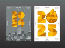 modèle disposition conception 2024, 2025, 2026 typographie, géométrique forme, plat conception vecteur