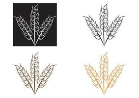 oreille de blé silhouette dans différent couleurs vecteur conception dans plat style