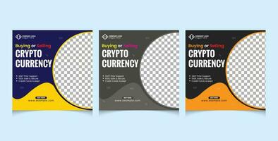 crypto-monnaie conception modèle pour social médias Publier vecteur