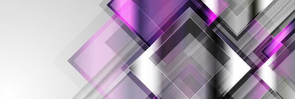 violet et argent gris brillant carrés abstrait La technologie Contexte vecteur