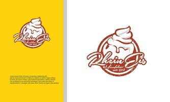 la glace crème logo conception avec illustration de la glace crème cône vecteur