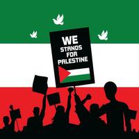 Palestine contre Israël guerre affiche, modèle, bannière conception. nous sont supporter pour Palestine vecteur modèle. enregistrer gaza, enregistrer Palestine caractères bannière. Palestine drapeau. islamique guerre.
