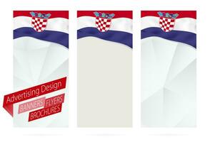 conception de bannières, dépliants, brochures avec drapeau de Croatie. vecteur