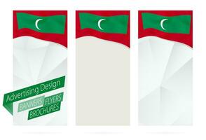 conception de bannières, dépliants, brochures avec drapeau de Maldives. vecteur