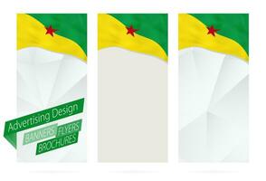 conception de bannières, dépliants, brochures avec drapeau de français Guyane. vecteur