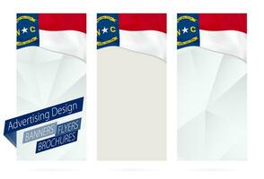 conception de bannières, dépliants, brochures avec Nord Caroline Etat drapeau. vecteur