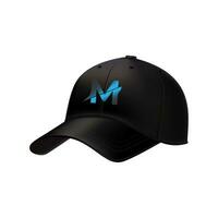 m logo casquette vecteur conception réaliste illustration de noir casquettes avec blanc détails isolé pro vecteur