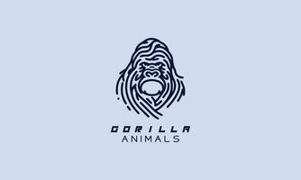 gorille singe vecteur logo icône minimaliste ligne art conception