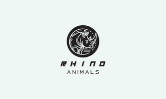 rhinocéros vecteur logo icône minimaliste ligne art conception