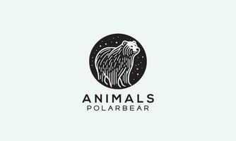 polaire ours vecteur logo icône minimaliste ligne art conception