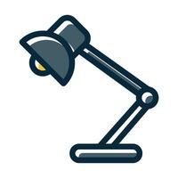 bureau lampe vecteur épais ligne rempli foncé couleurs Icônes pour personnel et commercial utiliser.