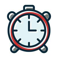 alarme l'horloge vecteur épais ligne rempli foncé couleurs Icônes pour personnel et commercial utiliser.