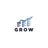 financier croissance feuilles logo conception vecteur