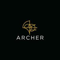 modèle de conception de logo archer illustration vectorielle vecteur