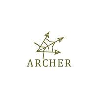 modèle de conception de logo archer illustration vectorielle vecteur