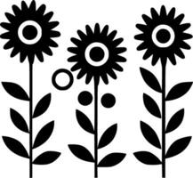 fleurs - minimaliste et plat logo - vecteur illustration