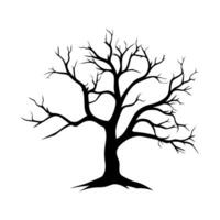 mort arbre vecteur silhouette clipart, effrayant arbre silhouette vecteur, Halloween effrayant arbre vecteur illustration