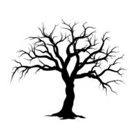 mort arbre vecteur silhouette gratuit, effrayant arbre silhouette vecteur, Halloween effrayant arbre vecteur illustration