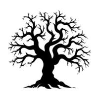 mort arbre vecteur silhouette clipart, effrayant arbre silhouette vecteur, Halloween effrayant arbre vecteur illustration