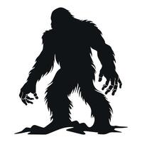 gratuit bigfoot silhouette vecteur isolé sur une blanc arrière-plan, une noir silhouette de une bigfoot animal vecteur