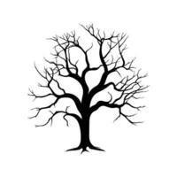 mort arbre vecteur silhouette gratuit, effrayant arbre silhouette vecteur, Halloween effrayant arbre vecteur illustration