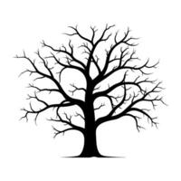 mort arbre vecteur silhouette gratuit, effrayant arbre silhouette vecteur, Halloween effrayant arbre vecteur illustration