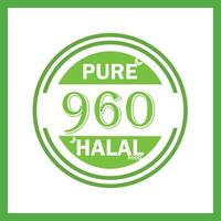 conception avec halal feuille conception 960 vecteur