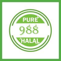 conception avec halal feuille conception 988 vecteur