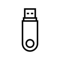USB éclat conduire, clé USB icône dans ligne style conception isolé sur blanc Contexte. modifiable accident vasculaire cérébral. vecteur