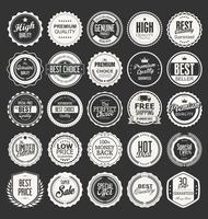 Collection de badges et étiquettes vintage rétro vecteur