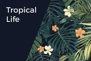 été tropical hawaïen Contexte avec paume arbre feuilles et exotique fleurs vecteur